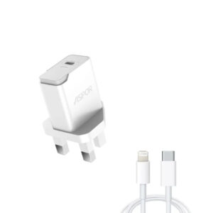 Aspor A825 PD 3 Pin 20W Charger with Cable