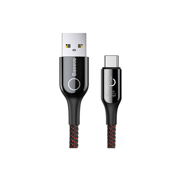 BASEUS C-Shaped Light Intelligent Power-Off USB To Type-C 3A 1M CATCD-01