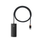 Baseus Airjoy Hub Lite Series 4 Port USB A HUB Adapter 4X USB 3.0 Black 1m WKQX030101