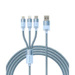 Baseus CAXS000017 Cable 3in1 USB StarSpeed Series USB-C + Micro + Lightning 3.5A 1.2m – Blue