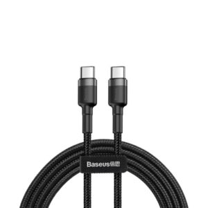 Baseus Cafule Cable Durable Nylon Cable Cord USB-C PD / USB-C PD PD2.0 60W 20V 3A QC3.0 1M Black-Grey (CATKLF-GG1)