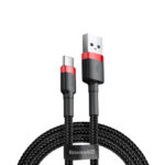 Baseus Cafule Cable Durable Nylon Cable USB / USB-C QC3.0 2A 2M Black-Red (CATKLF-C91)