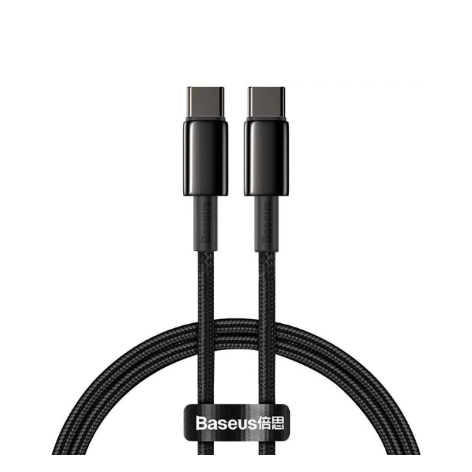 Baseus Cable Tungsten Gold Cable Type-C To Type-C 100W 1m – CATWJ-01