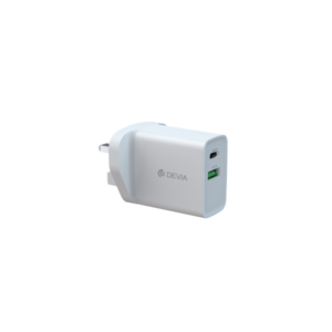 Devia 20W Smart Series UK 3 Pin PD + QC Quick Charger White RLC-510
