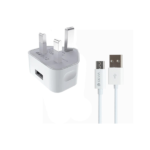 Devia Smart UK 3 Pin Charger Set with Micro USB Cable White EA158