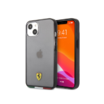 Ferrari Black Italia Transparent Outline Hard Case iPhone 13 Mini