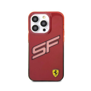 Ferrari SF Initials Case for iPhone 15 Promax – Transparent Red