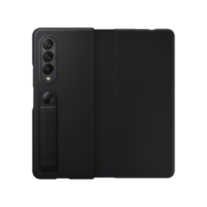 Galaxy Z Fold3 5G Leather Flip Stand Cover Black