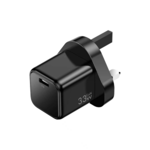 Green Lion Mini Pro Fast PD GaN Charger 33W UK – Black – GN33WMINIBK