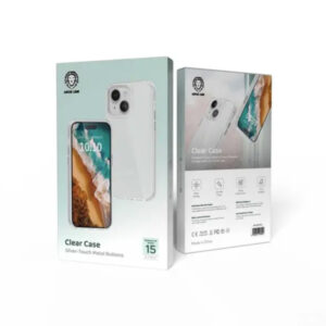 Green Lion Clear Case with Metal Buttons iPhone 15 Series