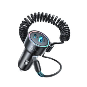 Joyroom JR-CL07 3-in-1 Wired Fast Car Charger 55W – USB-C