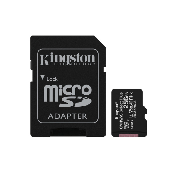 Kingston 256GB Canvas Select Plus UHS-I micro SDXC Memory Card with SD Adapter
