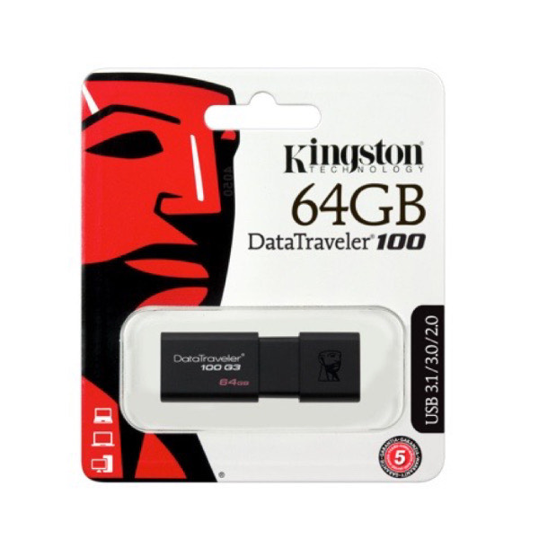 Kingston 64GB Data Traveler 100 G3 USB 3.0 Flash Drive