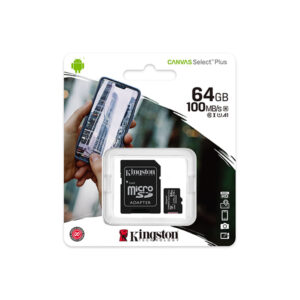 Kingston 64GB Canvas Select Plus 100MB/s microSD Memory Card