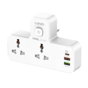 LDNIO SC2311 2 Port with 1 USB-C and 2 USB-A Power Socket UK Plug