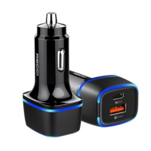 Recci RQ02 PD 20W+18W Car Charger Black