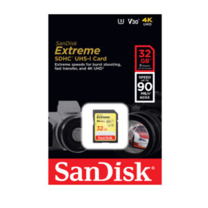 SanDisk Extreme 32GB SDHC 90 MB/S UHS-I Memory Card