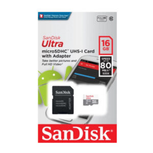 SanDisk Ultra Micro 80 MB/s 16GB UHS-I Class 10 microSDHC Card