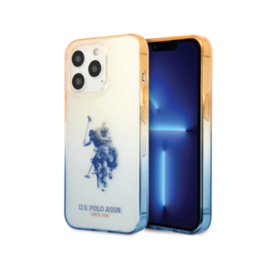 U.S Polo PCTPU Case with Dyed Bumper Horse Logo iPhone 14 Pro Compatibility Navy