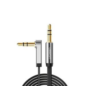 Ugreen 10598 3.5mm Male to 3.5mm Male Straight Angle Flat Cable 1M (Black)