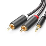 UGreen 10510 3.5mm male to 2RCA Male Cable 2M – Gray