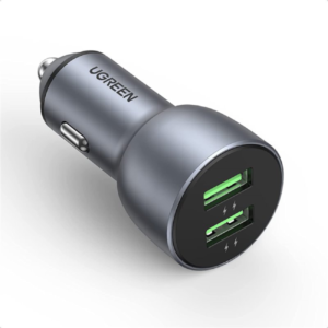 Ugreen 10144 USB Car Charger Adapter 36W – Dual USB Fast Charging