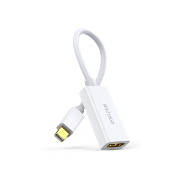 Ugreen 10460 Mini DP Male To HDMI Female Converter Cable – White