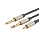 Ugreen 10615 3.5mm TRS To Dual 6.35mm TS Audio Cable 2m – Gray