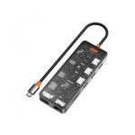 Wiwu CB011 Transparent 11 In 1 Cyber USB-C Hub – Space Grey