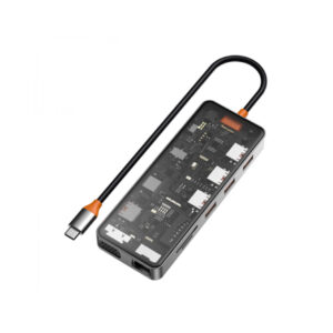 Wiwu CB011 Transparent 11 In 1 Cyber USB-C Hub – Space Grey