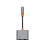 Wiwu LT07 Lightning To Lightning And 3.5mm Audio Adapter – Gray