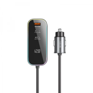 Wiwu WI-QC014 Extend 120W Dual USB-A + Dual USB-C Car Charger – Space Gray
