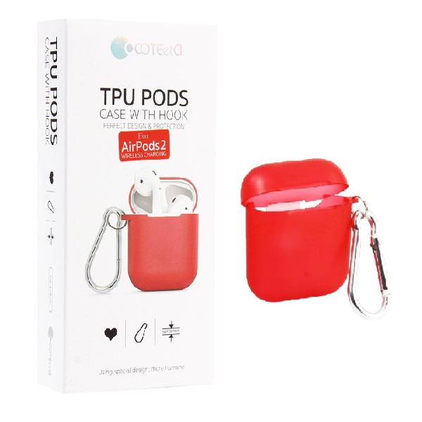 Coteetci CS8127 TPU Pods Case with Hook for Airpods