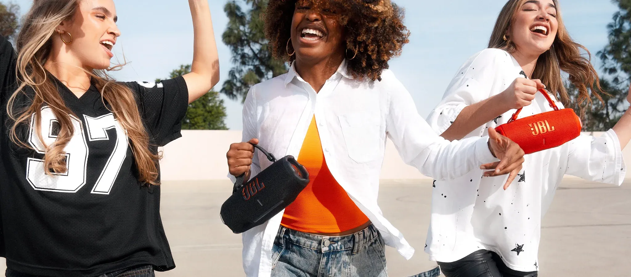 JBL portable speaker outdoors